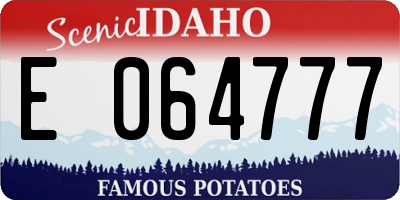 ID license plate E064777