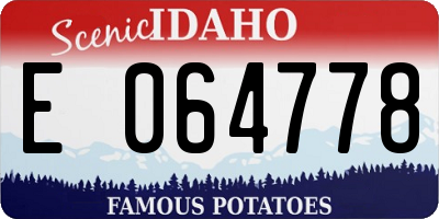 ID license plate E064778