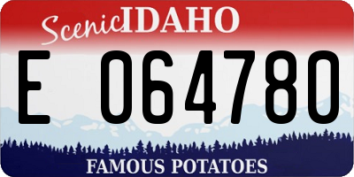 ID license plate E064780