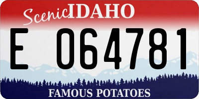 ID license plate E064781