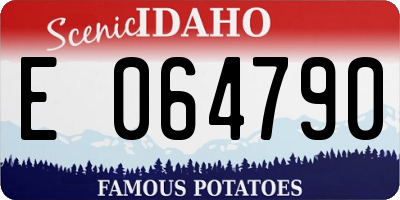 ID license plate E064790