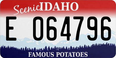 ID license plate E064796