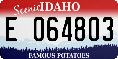 ID license plate E064803