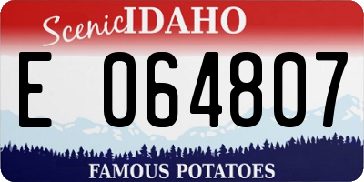 ID license plate E064807