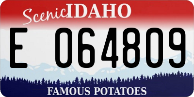 ID license plate E064809