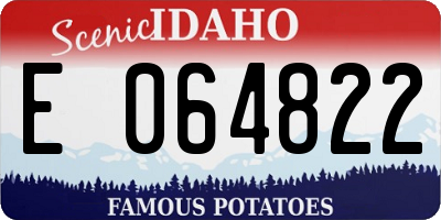 ID license plate E064822