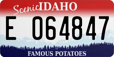 ID license plate E064847