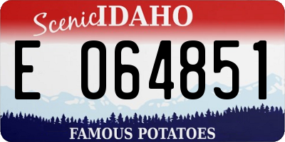ID license plate E064851