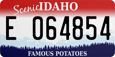 ID license plate E064854