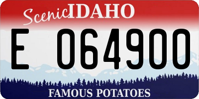 ID license plate E064900
