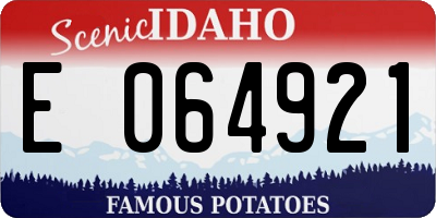 ID license plate E064921