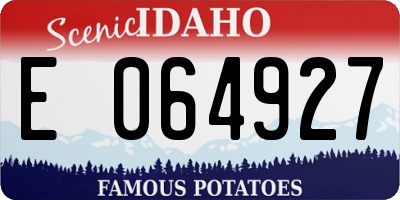 ID license plate E064927
