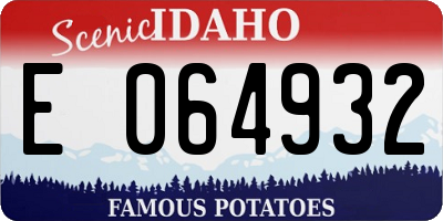 ID license plate E064932