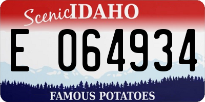 ID license plate E064934