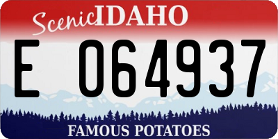 ID license plate E064937