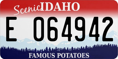 ID license plate E064942