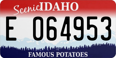 ID license plate E064953