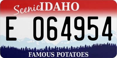 ID license plate E064954
