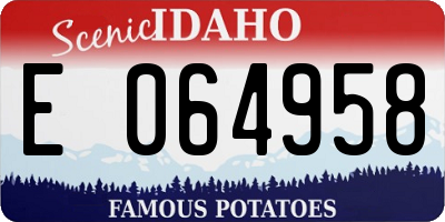 ID license plate E064958