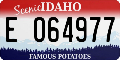 ID license plate E064977
