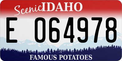 ID license plate E064978