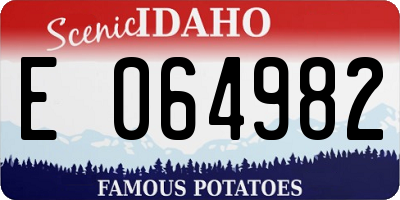 ID license plate E064982