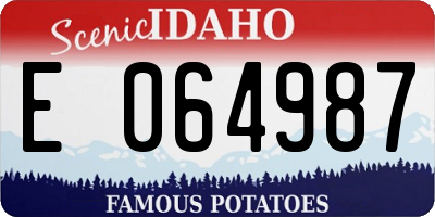 ID license plate E064987