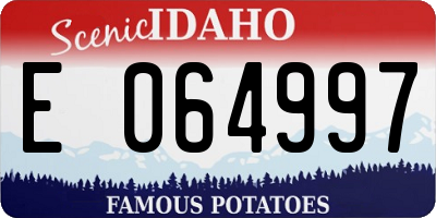 ID license plate E064997
