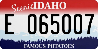 ID license plate E065007