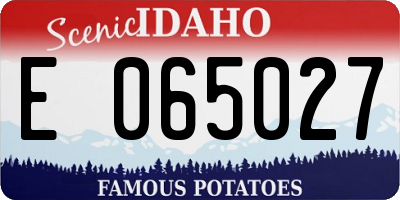 ID license plate E065027