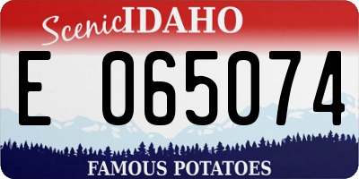 ID license plate E065074