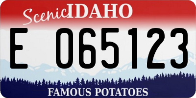 ID license plate E065123
