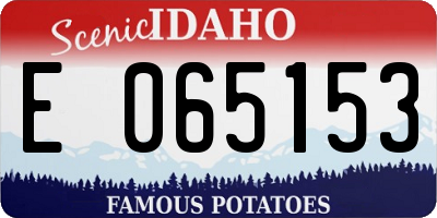 ID license plate E065153