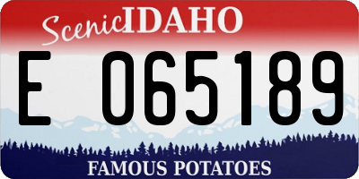 ID license plate E065189