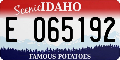 ID license plate E065192