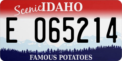 ID license plate E065214