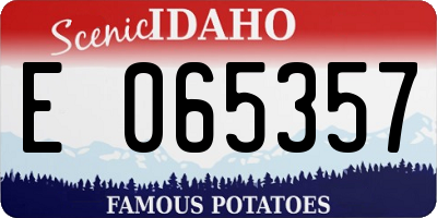 ID license plate E065357