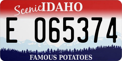 ID license plate E065374