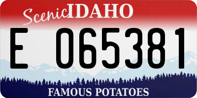 ID license plate E065381