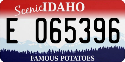 ID license plate E065396