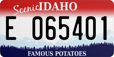 ID license plate E065401
