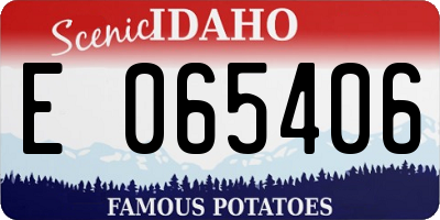 ID license plate E065406