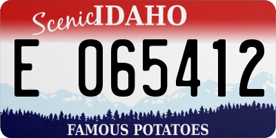 ID license plate E065412
