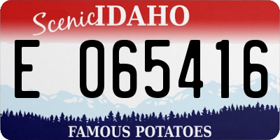 ID license plate E065416