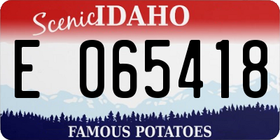 ID license plate E065418