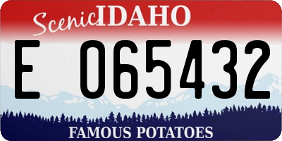 ID license plate E065432