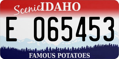 ID license plate E065453