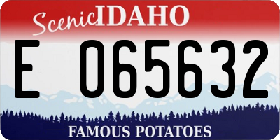 ID license plate E065632