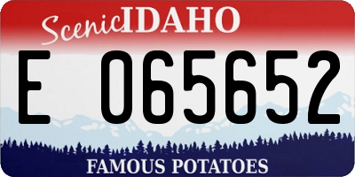ID license plate E065652