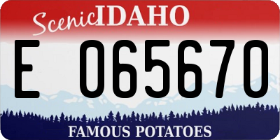 ID license plate E065670